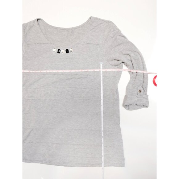 Bejeweled Heather Grey Long Sleeve Tee 🦭 JAPANESE BRAND - Picture 8 of 8